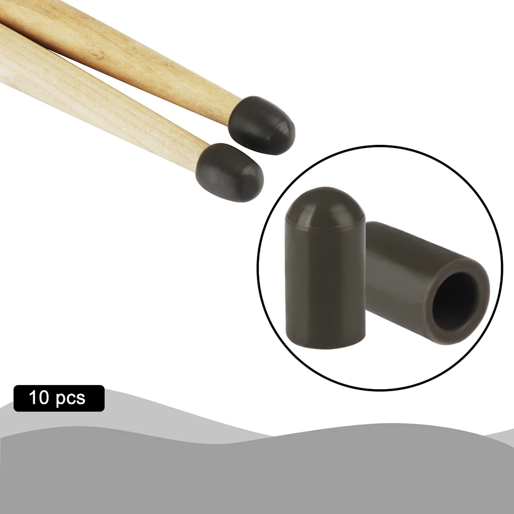 

10pcs Silicone Material Drumstick Silent Tips Mute Drum Stick Mallet Protectors Covers Drum Set Accessories percussion parts