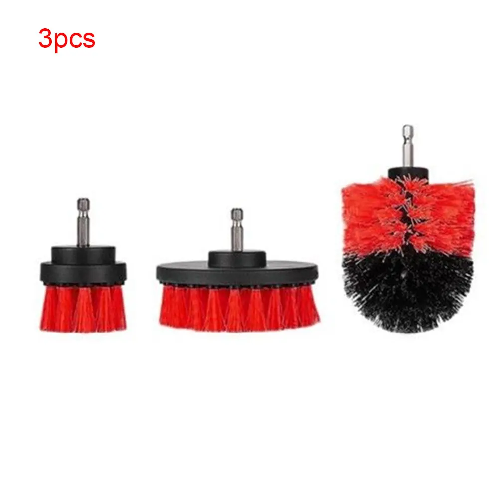 Red 3Pcs Ковровая губка для ванны настенная плитка напольная Электрическая Дрель Инструменты для дома чистящие щетки наборы салоны машины многофункциональная мебель - Цвет: Red 3Pcs