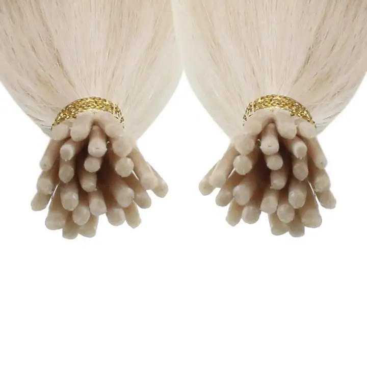VeSunny Virgin I Tip Hair Extensions DIY Bead Per Package Blonde I Tip Extensions Remy Human Hair Remy Fusion human hair extensions
