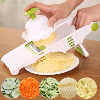 

Mandoline Slicer with with 5 Blade Peeler Multi Blade Adjustable Mandolin Vegetable Potato Carrot Grater Onion Slicer Accessorie
