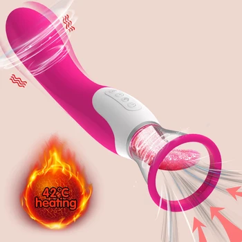 Nipple Sucker Dildo Vibrators Toys For Adults Pussy Vagina Licking Clit Stimulation Heating Vibrators For Women Intimate Goods