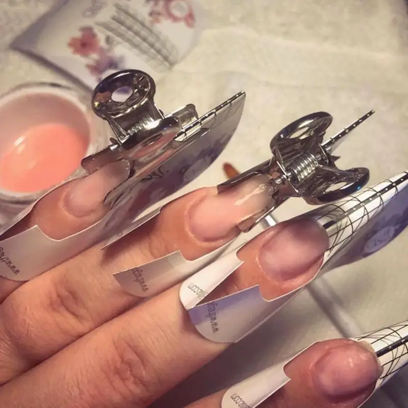 6 шт. нержавеющая сталь русианская C Кривая гвоздь пинчинг зажимы кривизны зажим Профессиональный французский инструмент для ногтей расширение для ногтей загнутые защелки