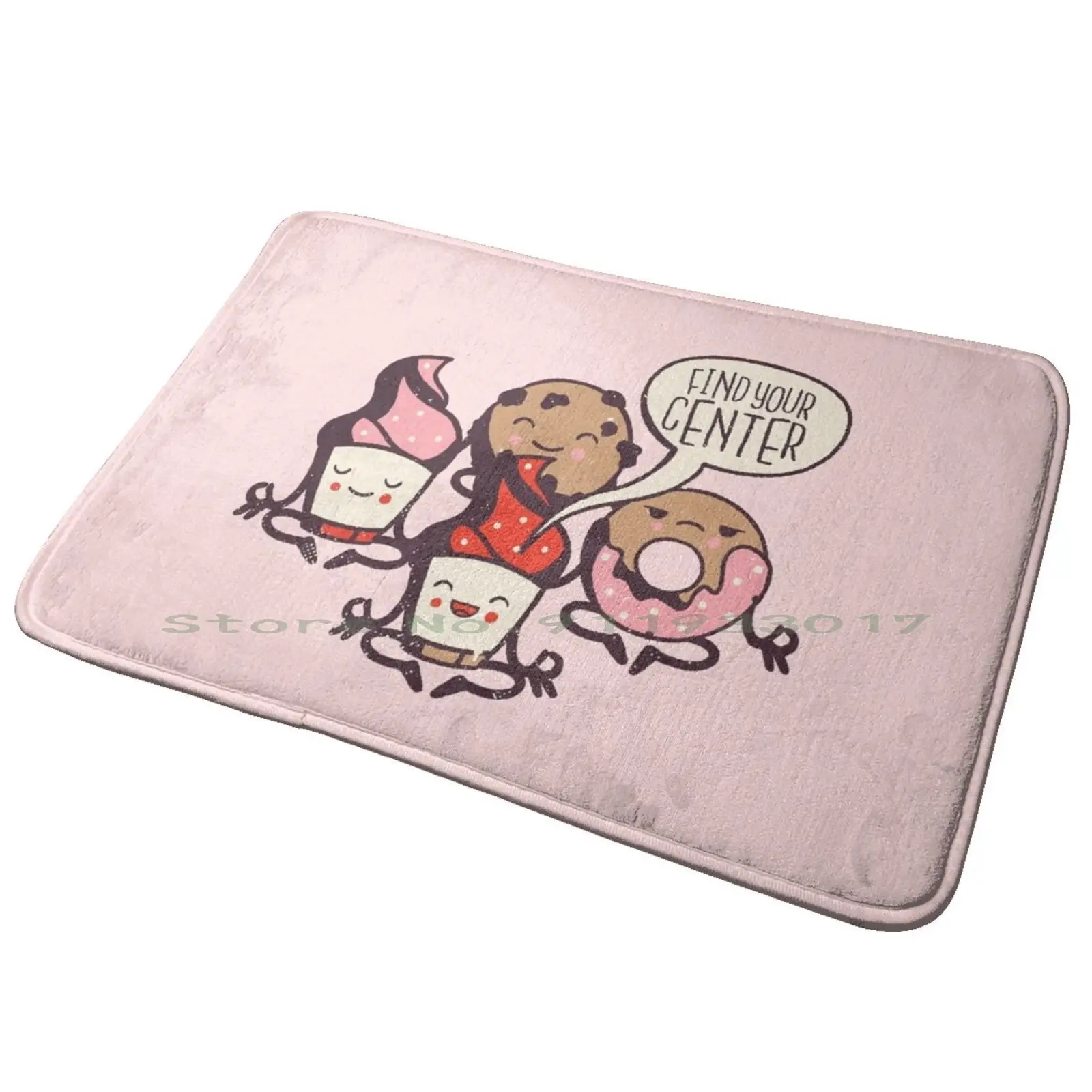 

Find Your Center Yoga Pastries Entrance Door Mat Bath Mat Rug Angry Cat Cat Lover Cat Mother Cat Facemask Cat Face Mask Cat