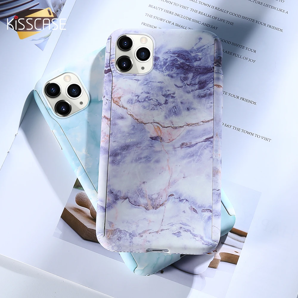 KISSCASE Marble Case for iPhone 7 8 Plus XS MAX X XR Coque Full Protective PC 11 Pro Max Cover Fundas |