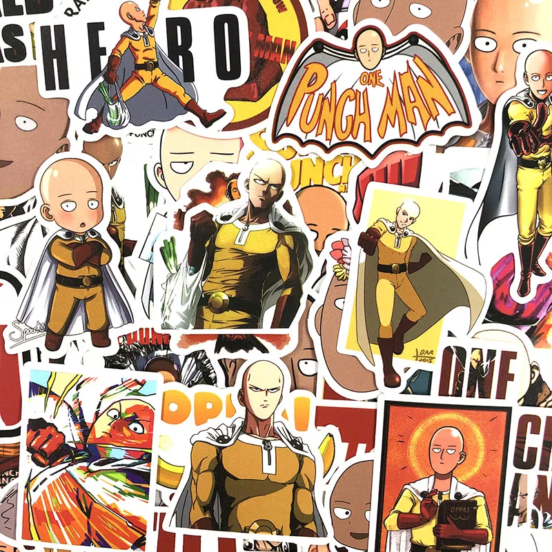50 шт./компл. японский аниме ONE PUNCH-MAN наклейки для автомобиля ноутбук телефон холодильник мотоцикл для Детский скейтборд наклейки