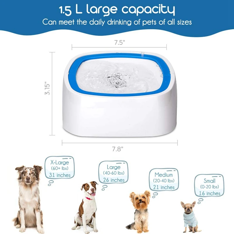 Собака воды собачья миска нет-разлива Pet воды чаша медленная вода кормушка собака миска транспортное средство переноска Путешествия собака воды миска