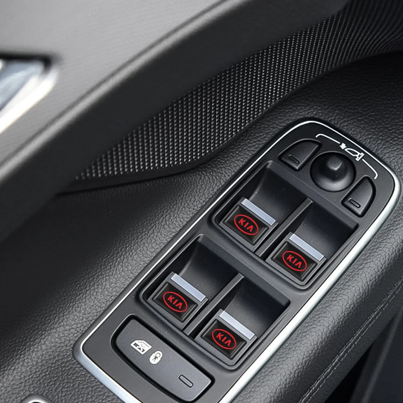 

10PCS 3D Car Steering wheel buttons glass lift Stickers Emblem Badge Decals For Kia Ceed Rio 3 4 Cerato Sportage R K3 K4 K5