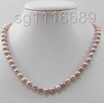 

Natural Bright purple 8-9mm freshwater pearl women gift fashion jewelry necklace natural Luxury Ms. girl Wedding Jewelry