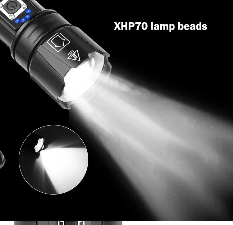 XHP70 светодиодный 5 режимов светильник для вспышки с затемнением высокая яркость