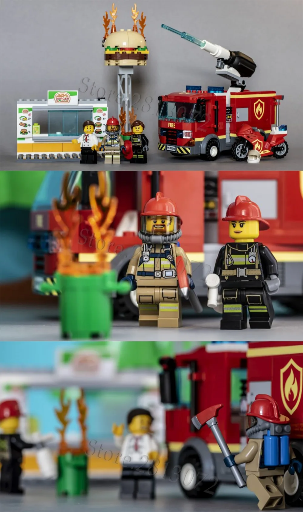 Город серии пожарная станция конструкторных блоков, Детские кубики, игрушки 60107 60108 60109 60110 10263 60214 60217 60215 60216 42075