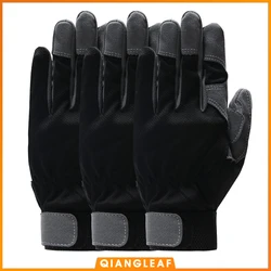  Microfiber Gloves Driver Working Gloves Stretchable Wrist Tough Cow Leather Work Glove For Driver Driving Truck 3-Pair 6490