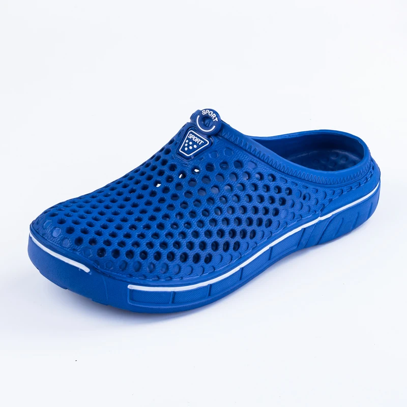 PUPUDA/мужские шлепанцы; летние дышащие шлепанцы без застежки; легкая пляжная обувь для мужчин; удобная повседневная обувь для дома и сада; женская обувь - Цвет: Синий