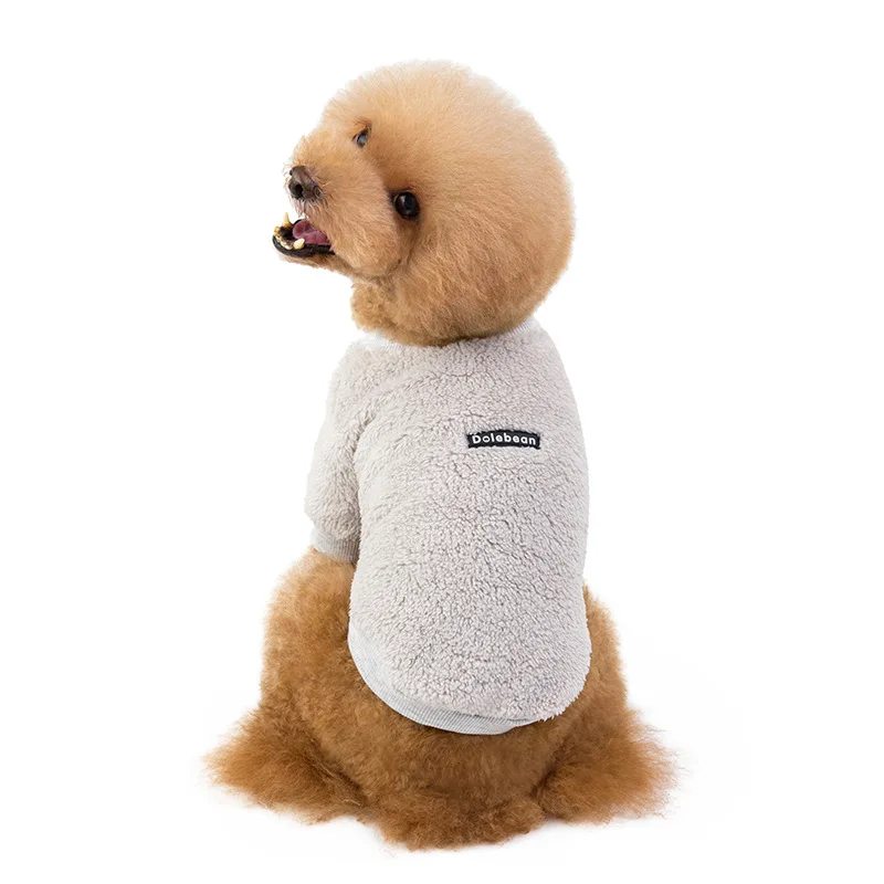 Толстовка с принтом собаки теплая зимняя одежда для маленьких средних собак костюм фланелевая мягкая одежда для щенков для собак чихуахуа Йорк - Цвет: Gray