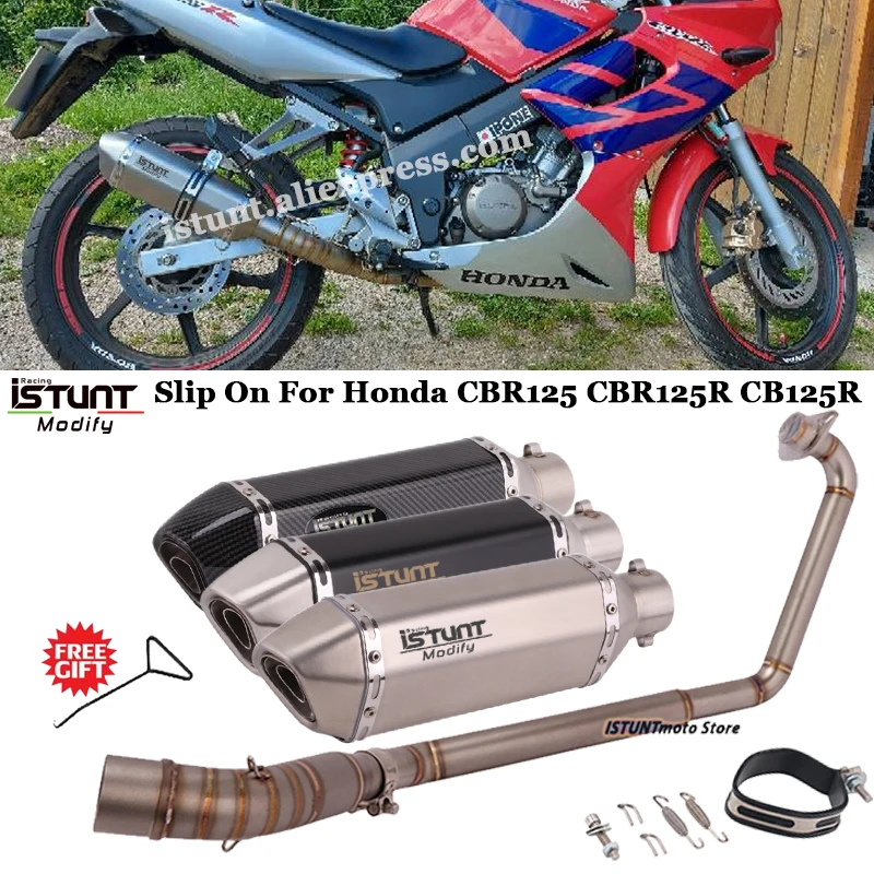 Motorcycle-Exhaust-Modified-full-System-Link-Pipe-carbon-fiber-Muffler ...