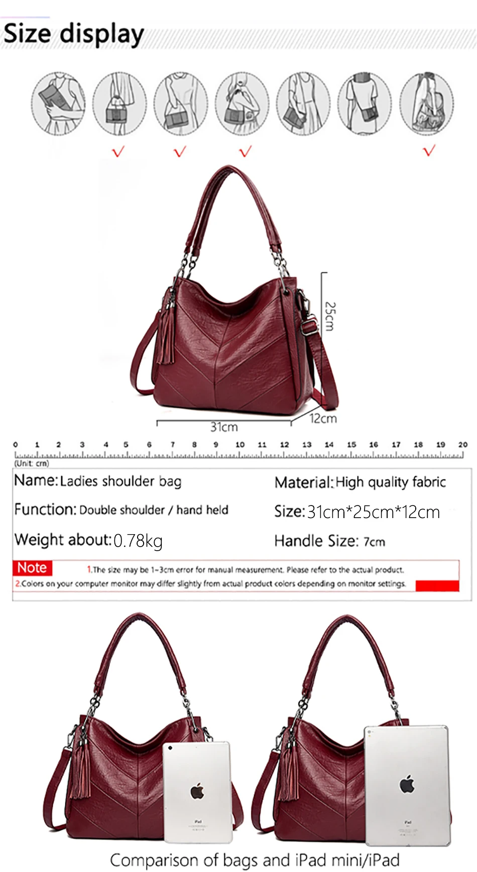 New Large Casual Women's Shoulder Bag Ladies Messenger Bag Luxury Brand Designer High Quality Leather Retro Handbag 5 Colors