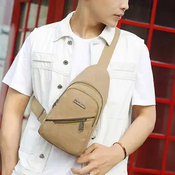 

Men Outdoor Cycling Travel Canvas Sling Shoulder Crossbody Chest Bag Daypack