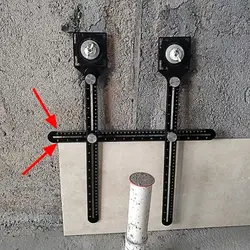 Outil de poinçonnage du verre, alliage d'aluminium, mesure multi angle, règle à Six volets, localisateur de position, carreaux de lignage universels 