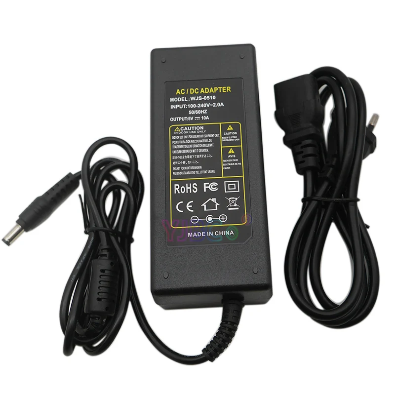 Светодиодный адаптер питания DC 5 В 10A Светодиодный источник питания AC100-240V Вход светодиодный драйвер питания для светодиодные ленты лампы ленточное освещение