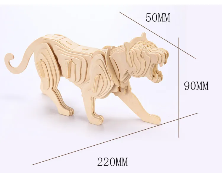 Детская развивающая игрушка 3D Животное Головоломка модель Дерево DIY Пазлы большие праздничные динозавры животное