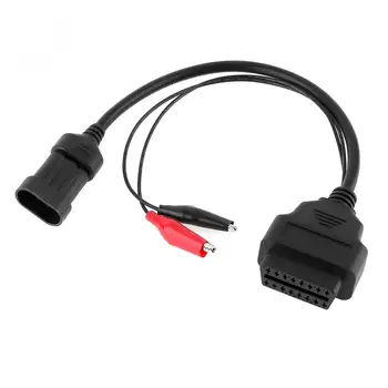 OBD-II 16-контактный разъем для 3-контактных адаптеров Удлинительный кабель с парой зажимов типа «крокодил» подходит для Fiat Alfa Lancia 3Pin OBD-II 16-контактный разъем для 3-контактных адаптеров Удлинительный кабель с парой зажимов типа «крокодил» подходит для Fiat Alfa Lancia 3Pin