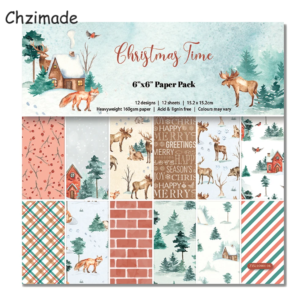 Chzimade 12 枚フラワードットスクラップブッキング紙アート背景