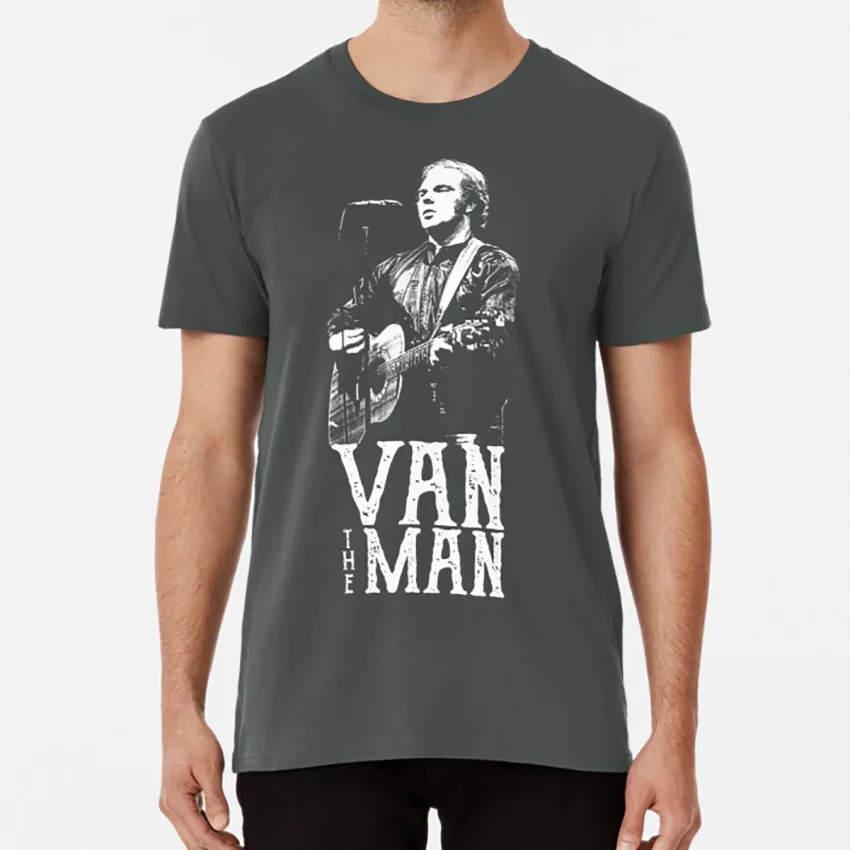 Ван-мен Моррисон футболка Ван фолк-рок певец песенник с коричневыми глазами