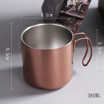

Coffee Cup Double Titanium Anti-Scalding Mug Plating
