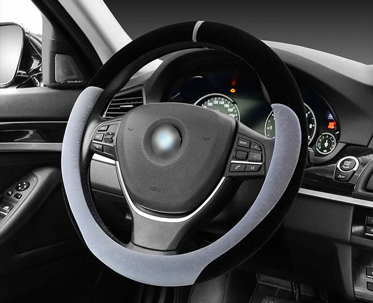 Автомобильные принадлежности, чехол на руль, зимняя короткая плюшевая Флокированная ручка, крышка 38 см, универсальный стиль, накладка на руль, Bt-807