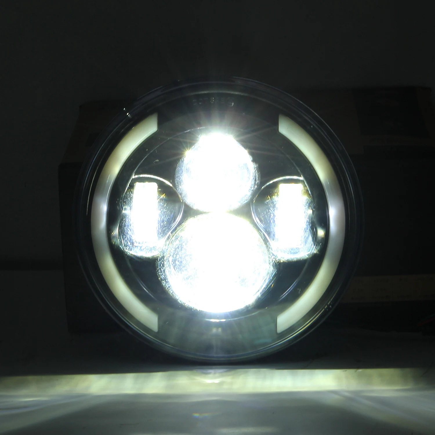 Для Jeep Wrangler JK LJ TJ CJ 7 дюймов круглый светодиодный светильник на голову s Halo Angle Eyes внедорожный автомобиль гидроцикл мотоциклы рабочий светильник