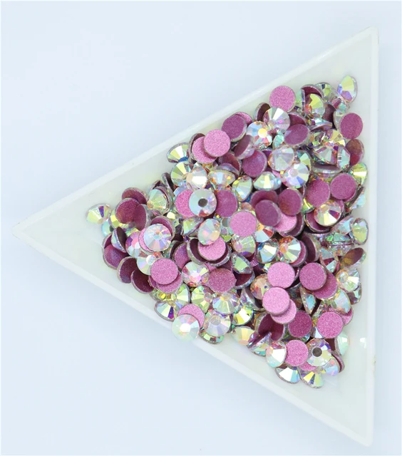 Super Glitter Crystal AB Non Hot Fix Rhinestones SS3-SS50 FlatBack Strass Sewing&Fabric Garment Nail Art Rhinestones Decorations Pink AB