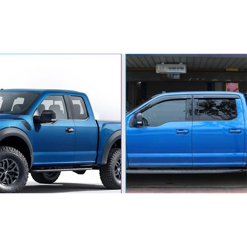 CEYUSOT Für 4 tür Ford Raptor F-150 Fenster Visier Seite Windabweiser  Schwarz Regen Wache Zubehör F150 Seite Spoiler 4PCS 2017-20 - AliExpress