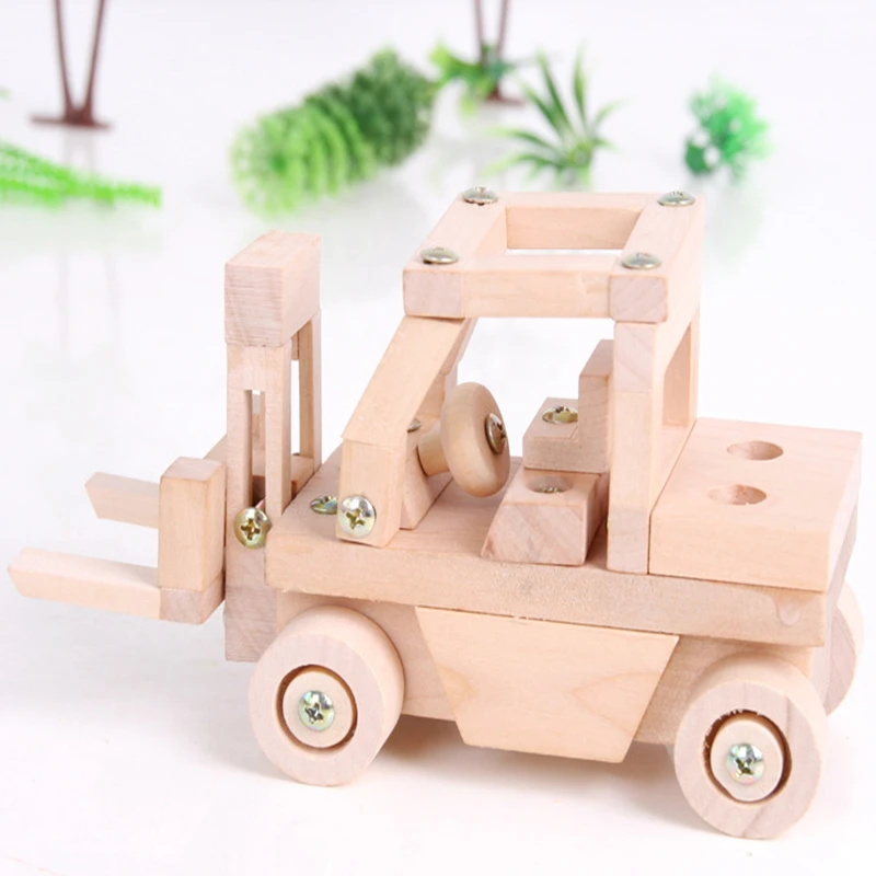 

Disassembly And Assembly Forklift Model Children Educational Creative Toy Car Model Building Kits with working wheels