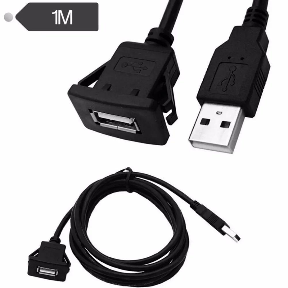 Catuo USB2.0 флеш-кабель 1 м/2 м двойной/один usb-порт расширение флеш-панели кабель для монтажа на панели для машины, лодки, мотоцикла