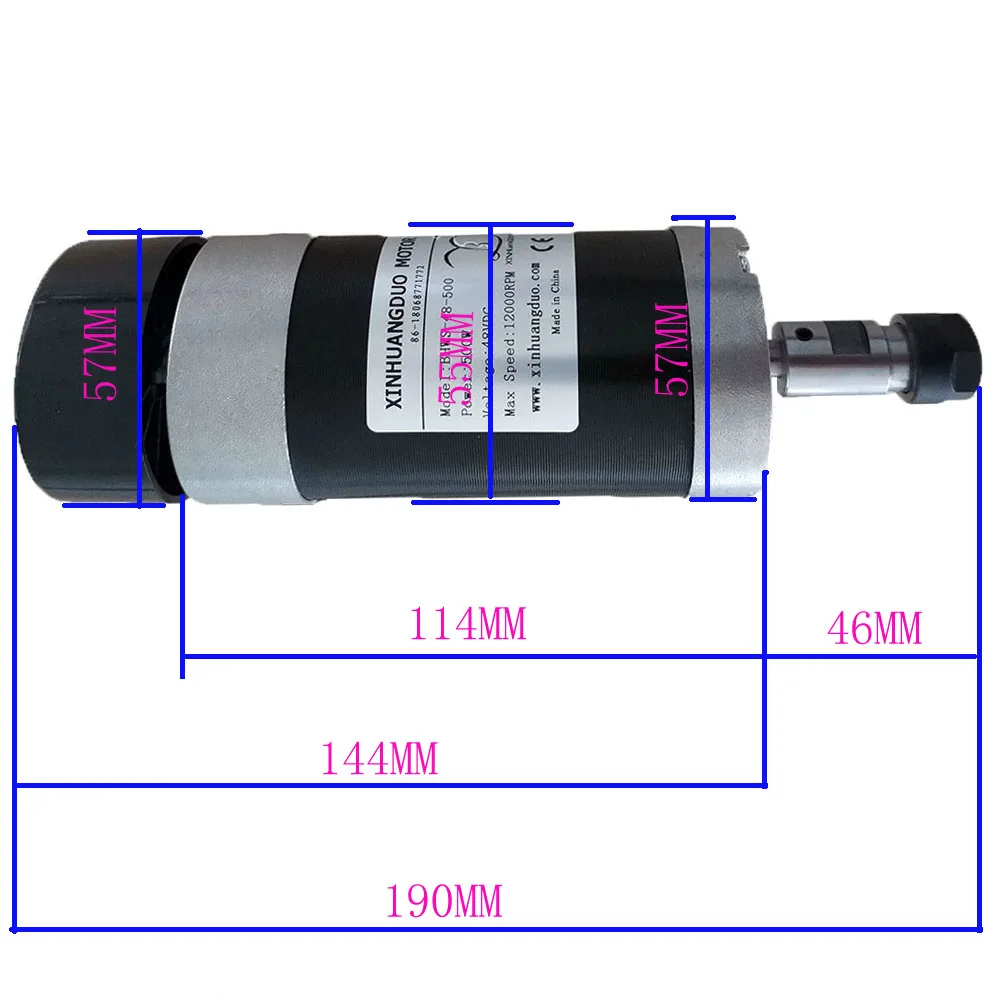 48v 500W ER11 Brushless Spindle 57MM Clamp Screws 48V Brushless Motor Driver 48VDC 10.5A Power Supply