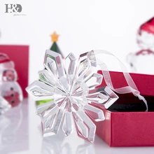 H&D подвесная прозрачная Хрустальная подвеска Снежинка стеклянный Праздничный Орнамент Рождественская елка украшения аксессуары рождественские вечерние украшения подарок