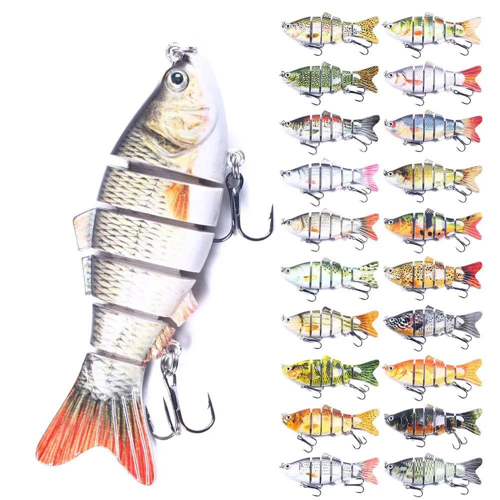 PROD 32951189325 HENGJIA 60pcs Wobblers Lifelike Fishing Lure 6 Segment
Swimbait Isca Artificial Lures Fishing Tackle