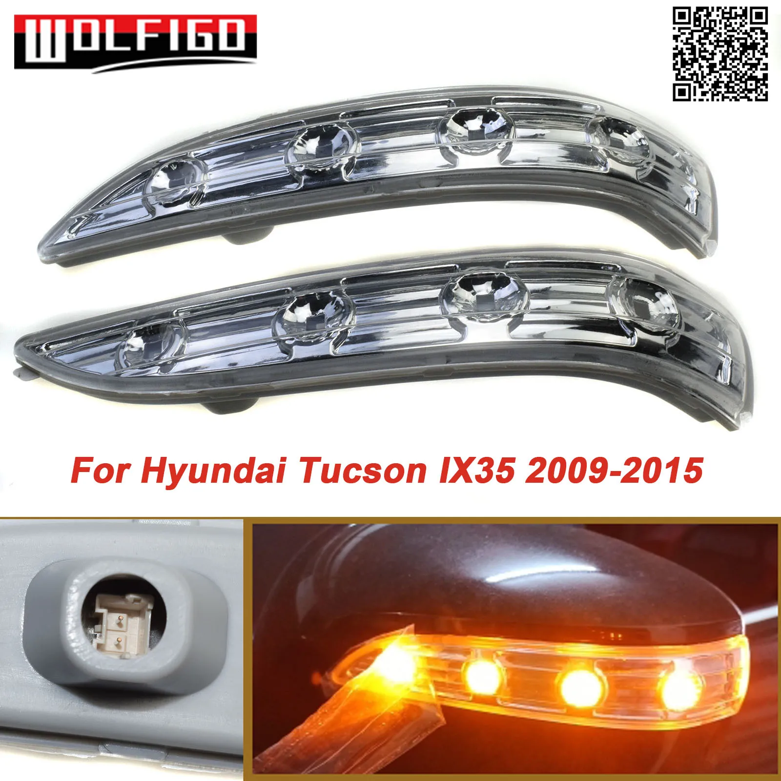 LH RH LED Mirror Light Turn Signal Lamp Indicator Repeater For Hyundai Tucson IX35 09-15 876142S200 87614-2S200 876242S200 | Автомобили и