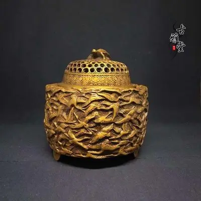 

Украшение для курильницы Тысяча журавль, чистая медь, изысканное, антикварное