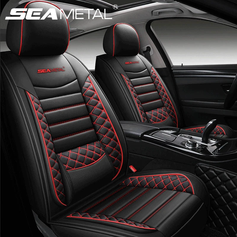 Luxury PU Leather Auto Car Seat Covers Anterior Universal Fit Grey