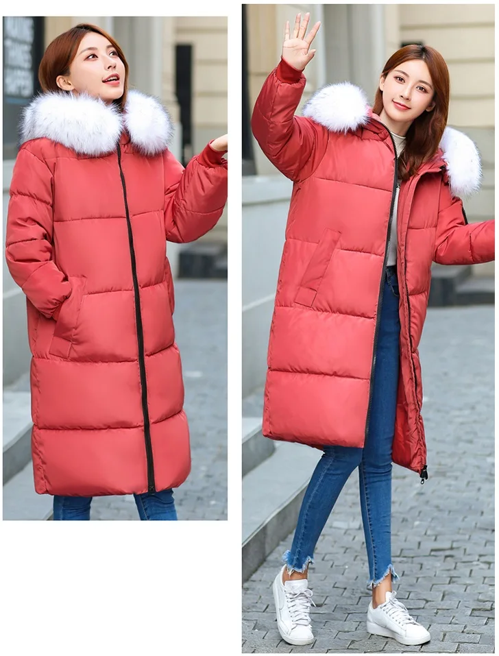 UHYTGF новые женские хлопковые пальто корейские XL-7XL плюс размер парка женский пуховик хлопковая куртка теплые длинные Утепленные зимние пальто для женщин X542