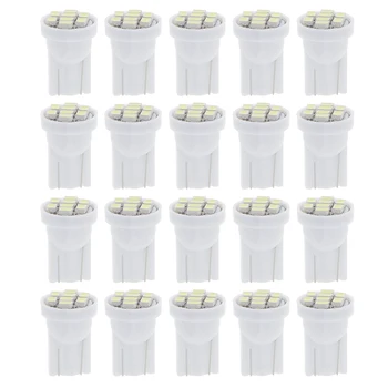 

20 Pcs / lot Car T10 LED 8SMD Side Wedge 6000K~6500K Xenon White Light Bulb W5W 194 168 2825 501 192 158 Car Reading Light Bulbs