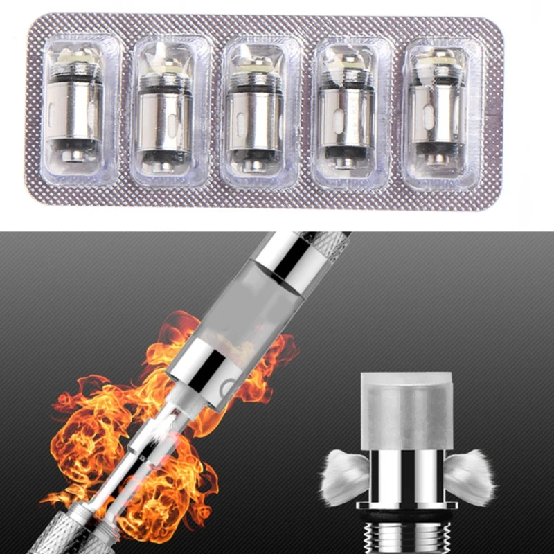 

5Pieces Atomizer Core with Miniprotank Cigarette Coil Heads Metal Adapter for JUSTFOG Q16 Q14 S14 G14 C14 1.2/1.4/1.6ohm