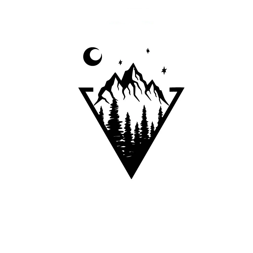 

A-1060 Creativity Mountain Peak Moon Stars Modeling Personality Car Stickers PVC Fashion Auto Window Bumper Self-adhesive Decals