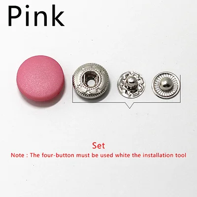 Pink Meetee 50 набор 12/15/18/20/23 мм Пластик кнопки Круглый невидимая застежка-гвоздик кнопка для равномерного пошив одежды «сделай сам» с пряжкой - Цвет: Pink