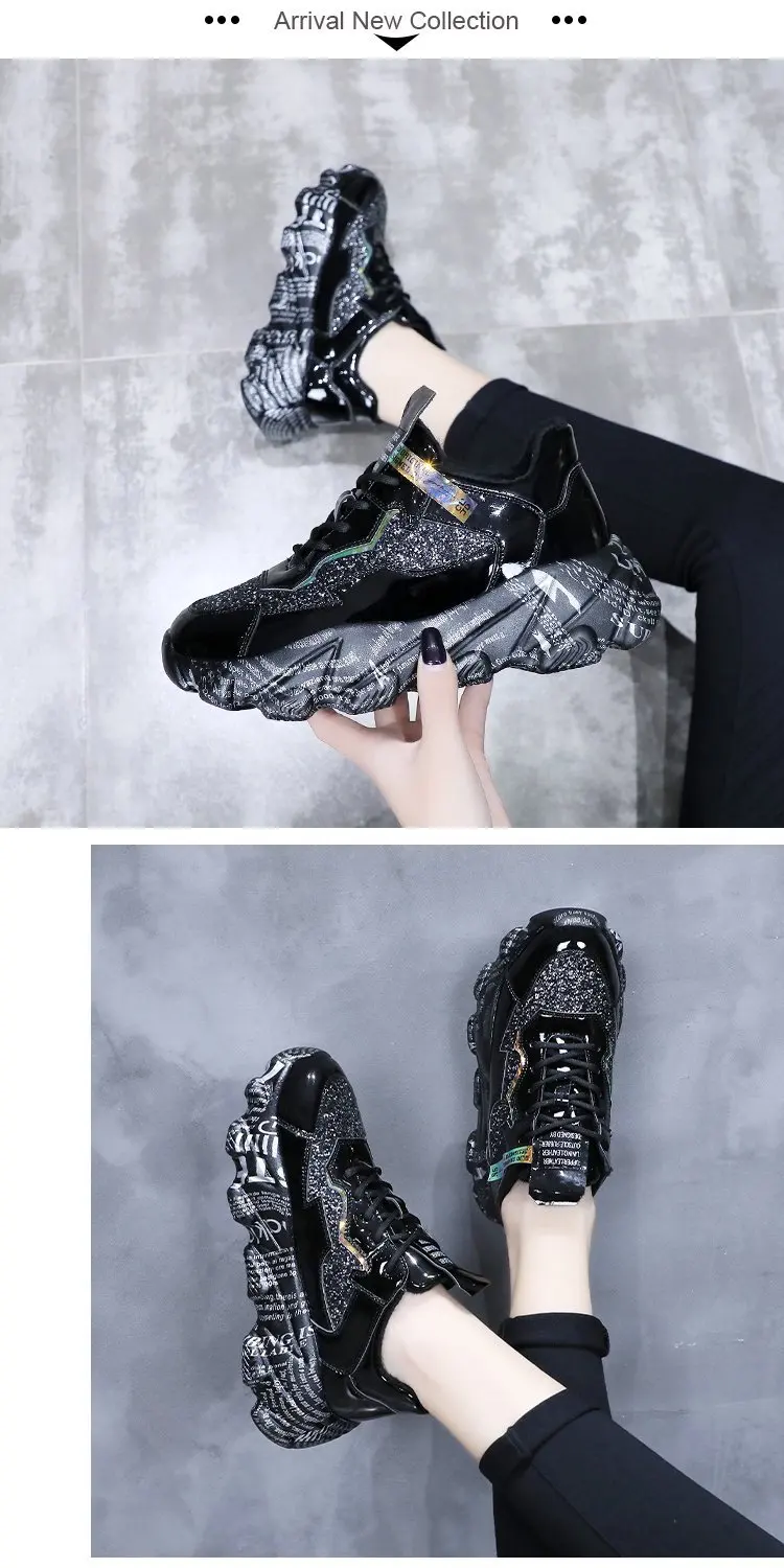 Модная обувь на платформе; женские кроссовки на массивном каблуке; Basket Femme; обувь из вулканизированной кожи; женская повседневная обувь; крассовки; женские кроссовки; обувь для папы