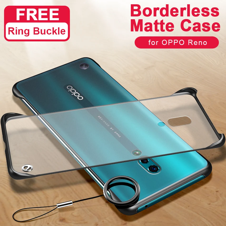 

Reno Case Frameless Ring Transparent slim Shockproof Bumper Back Cover For OPPO Reno Case for Reno 10x Zoom Coque Funda