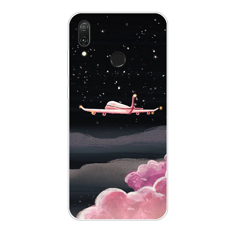 Флуоресцентный желтый Чехол для Huawei Y7 чехол мягкий TPU Coque для Huawei Y7 чехол силиконовый корпус телефона Fundas для Huawei Y7 чехол Capa - Цвет: Флуоресцентный желтый