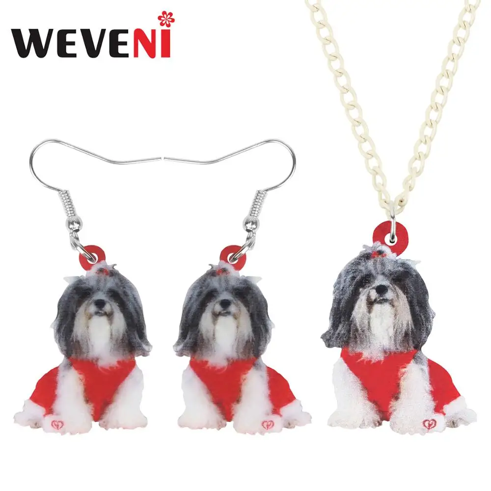 Shih Tzu Puppy Image Black Leather Keyring in Gift Box