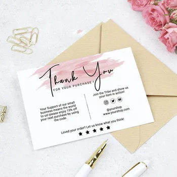 

Personalize Business Name Card，Thank you card, Business Thank you Card, Thank you for Shopping Card，Custom Social Medial Card