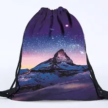 Рюкзак на шнурке для унисекс с 3D рисунком, рюкзаки с принтом звезды, веревка для школьников, походные сумки для путешествий